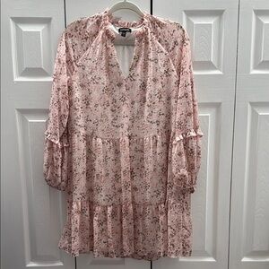 Express Pink Long Sleeve Dress